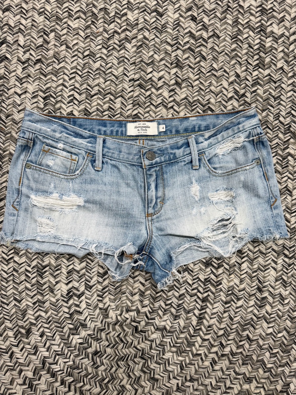 Abercrombie & Fitch Light Blue Ripped Denim Cutoff Shorts